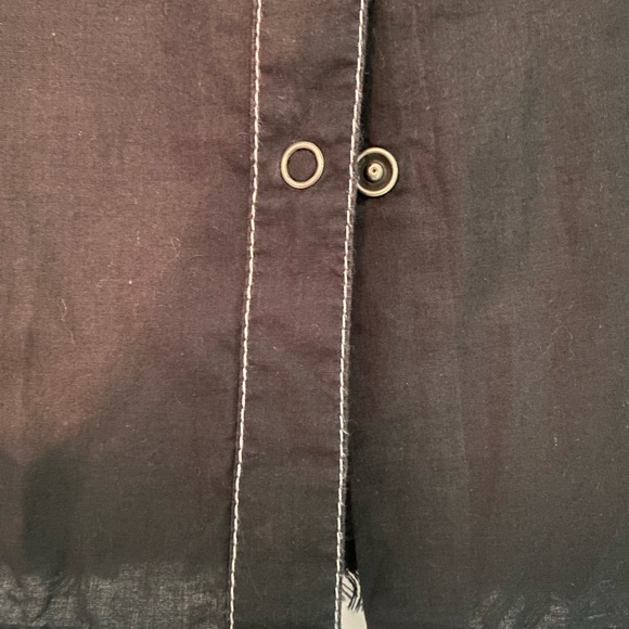 Express western style black long sleeve button up white embroidery fringe size L - Picture 3 of 8